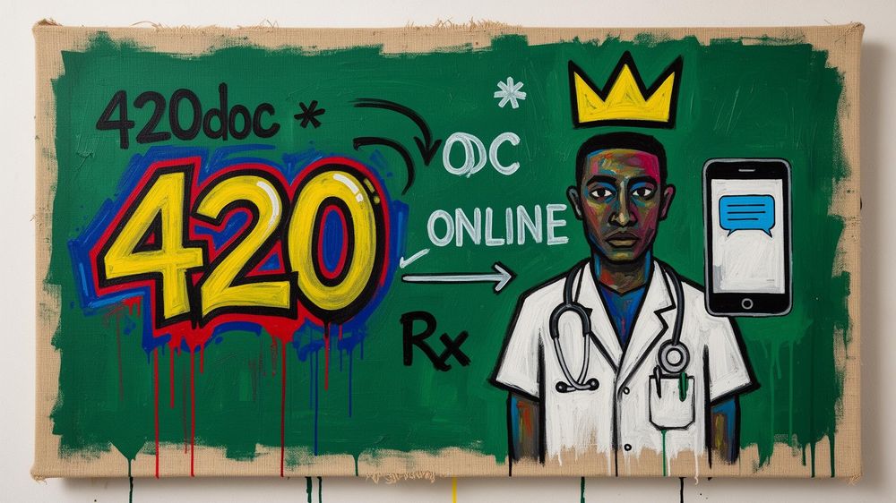 Smartphone zeigt die 420doc-Plattform im Anfrageprozess.