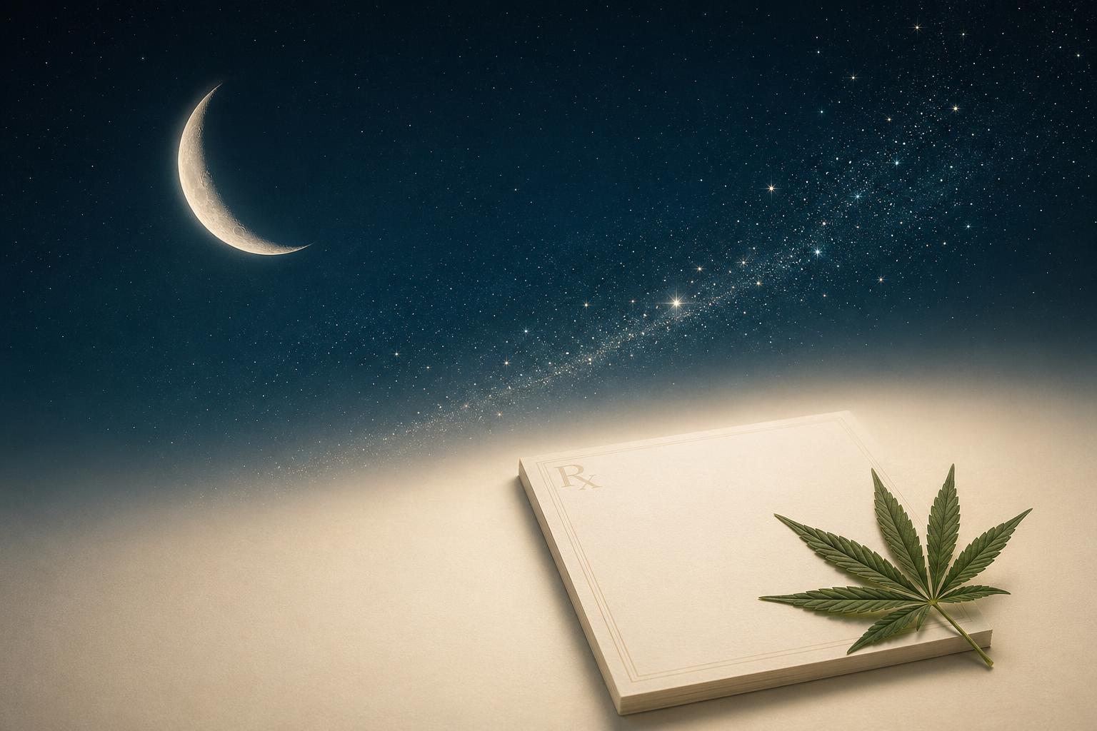 Schlafzimmer im weichen Abendlicht, ruhige Atmosphäre – Konzept Schlafstörungen und medizinisches Cannabis.